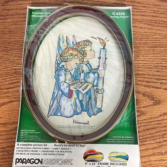 Vintage NIB Hummel Needlecraft Crewel "Kneeling Angels " Kit - Picture 1 of 9